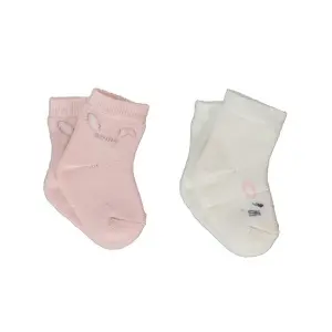S709 Чорапи 2 чифта розов+бял лице 24-36М