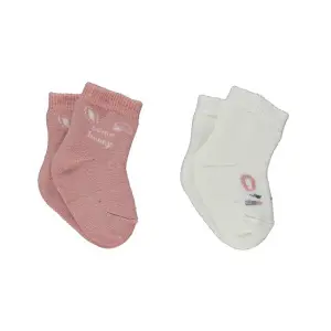 S709 Чорапи 2 чифта т.розов+бял лице 6-12М