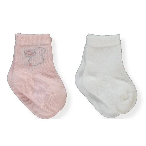 S743 Чорапи 2ч. 6-12M ECRU-PINK