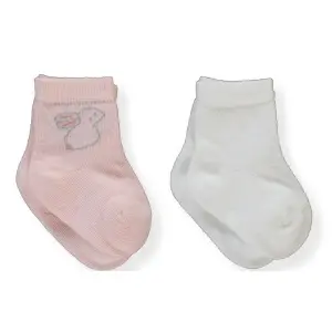 S743 Чорапи 2ч. 6-12M ECRU-PINK