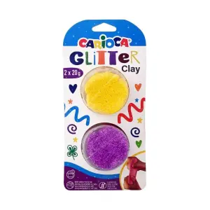 CARIOCA Glitter Бестящ моделин 2x20г Жълт-Лилав