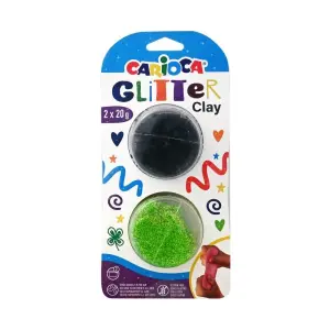 CARIOCA Glitter Бестящ моделин 2x20г Черен-Зелен