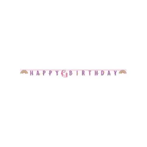 93763 Банер Happy birthday UNICORN RAINBOW