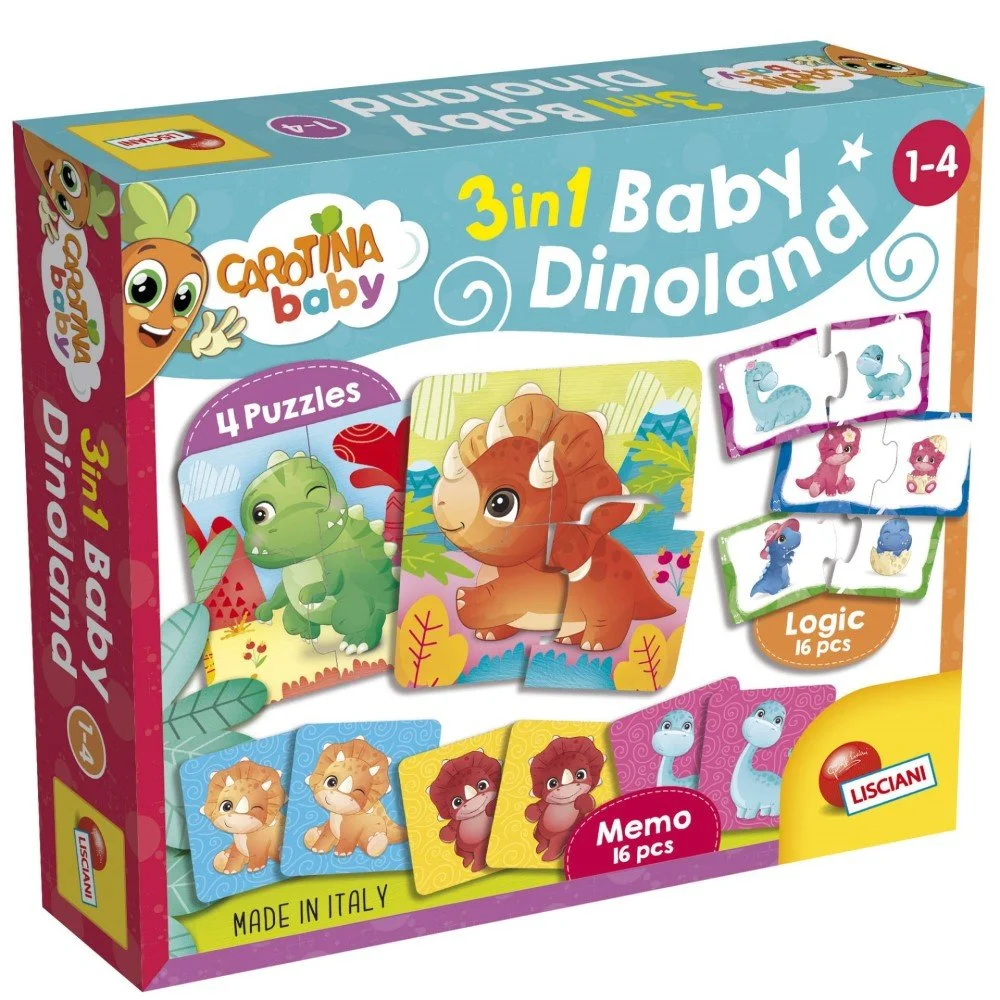 CAROTINA BABY LOGIC Динозаври пъзел и 3D