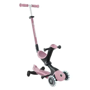 Тротинетка със седалка 5 в 1 GLOBBER GO UP DELUXE LIGHTS ECOLOGIC 360° - розова
