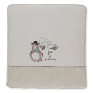 B819 Одеяло портбебе кафяв GENTLEMAN BEAR 80X85