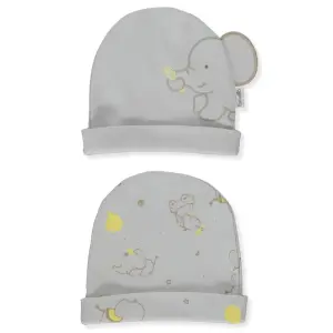C1146 Шапка 2бр LITTLE ELEPHANT GREY 0-6 M