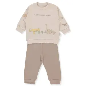F1432 Пижама 2ч. ME AND DUDES BROWN 12-18M