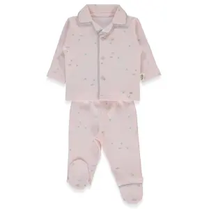 F1448 Пижама 2ч ORGANIC SLEEPY SHEEPY PINK 1-3М