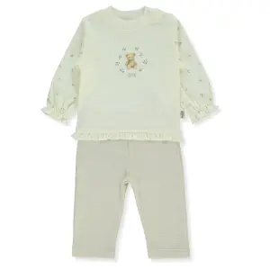 F1457 К-кт 2ч ORGANIC CUTE BEAR BEIGE 18-24М