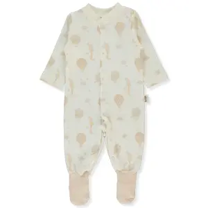 T4037 Гащеризон ORG BORN WITH LOVE D. ECRU 6-9M