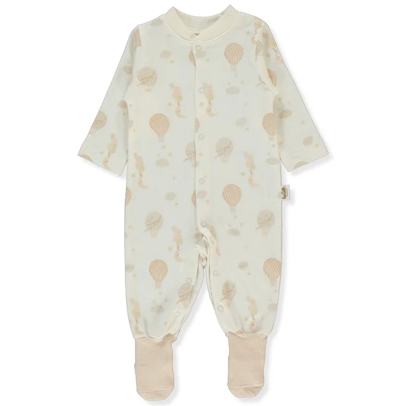 T4037 Гащеризон ORG BORN WITH LOVE D. ECRU 9-12M