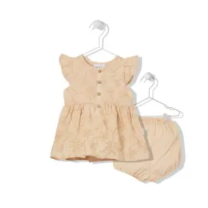 K3880 Рокля 2ч. SERIOUS GIRL корал 18-24M/92CM