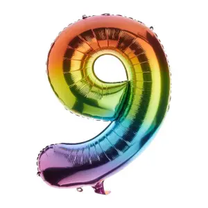56809 Фолиев балон цифра 9 Rainbow, 86см.