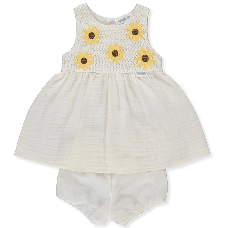 K4383 Рокля 2ч. ETHNIC DAISY бежов 24-36M 98CM
