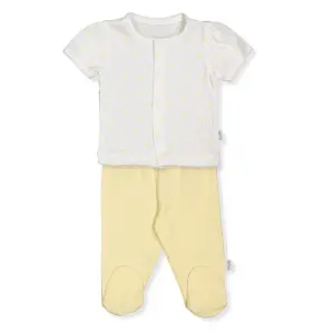 F1411 Пижама 2ч mini heart/25Жълт 0-1м/56см