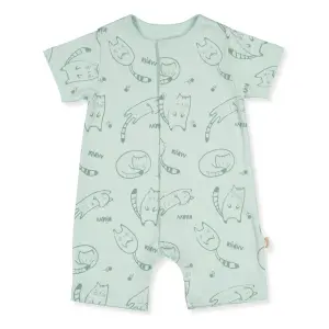 K4692 Гащеризон sleepy cat Зелен 9-12м/80см