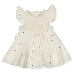 K4771 Рокля sweet lemon Тъмно Екрю 3-6м/68см