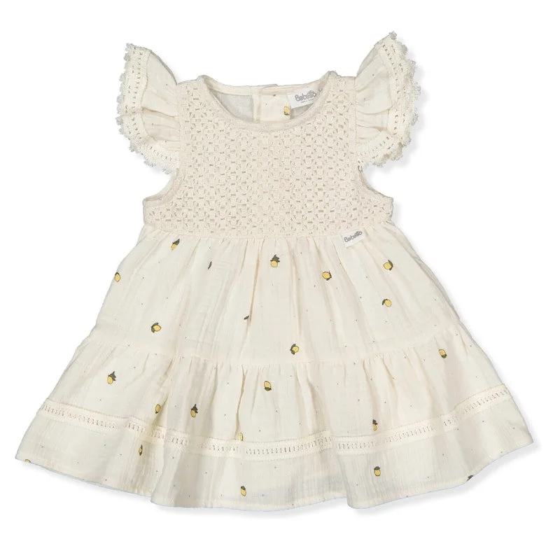 K4771 Рокля sweet lemon Тъмно Екрю 6-9м/74см