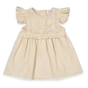 K4830 Рокля crinkle Бежов 6-9м/74см