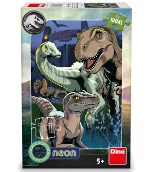 Детски пъзел jurassic world 100 XL части неон