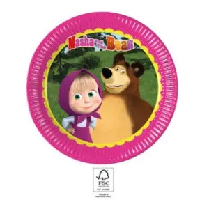 93445 Хартиени чинии 23cm MASHA & THE BEAR