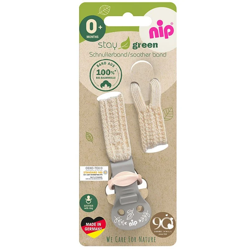 37005 Клипс за залъгалка Stay Green 0м. +сив