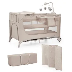 Kinderkraft JOY FULL 2 бебешка кошара с аксесоари BEIGE