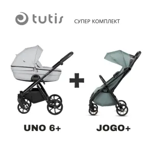 Tutis UNO 6+ бебешка количка 2в1 142 Risso + JOGO+ mint