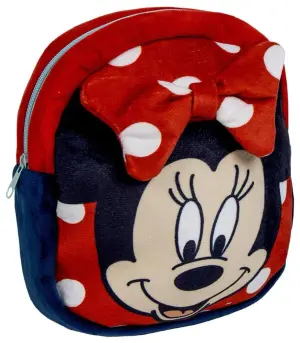 Плюшена раница за детска градина на точки minnie 22 см