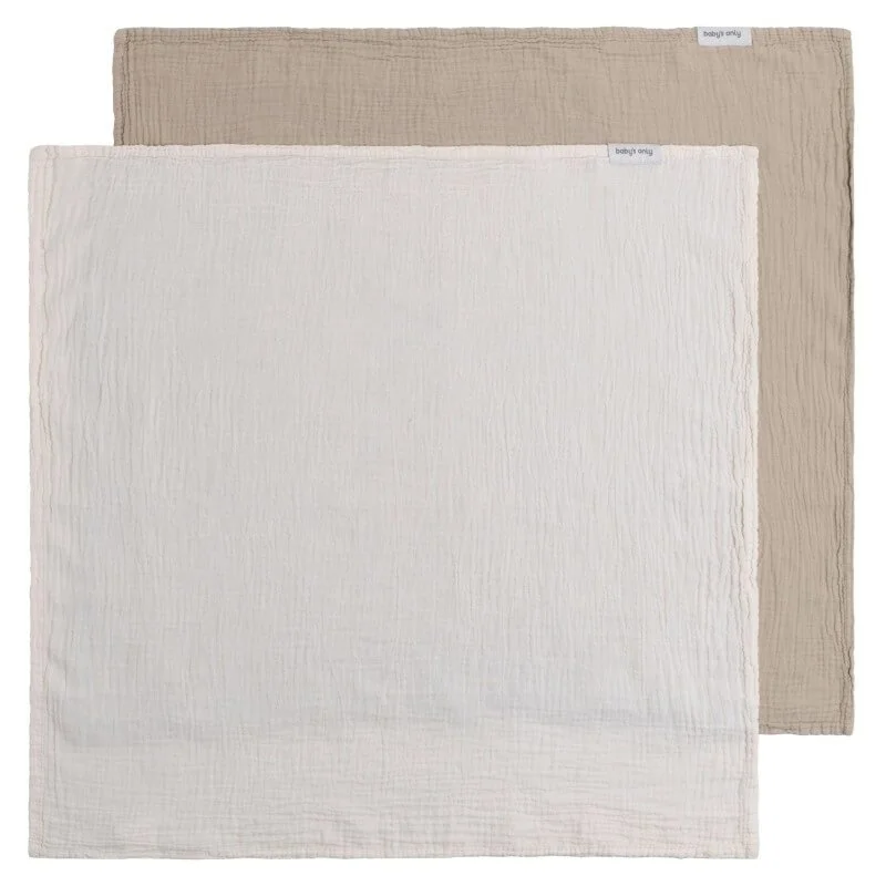 Мусел. пелени 2бр 115x115см Tender Beige/White