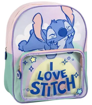 Детска раница с преден джоб 30 см stitch