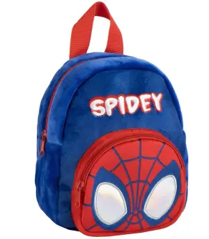 Плюшена раница с преден джоб за детска градина spidey 22 см