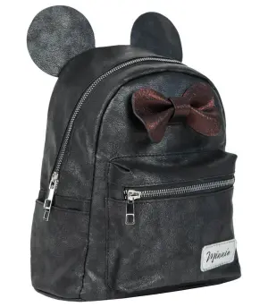 Кожена ежедневна раница черна 28 см minnie