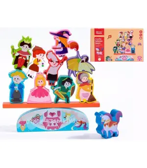 Балансираща игра с дървени фигури