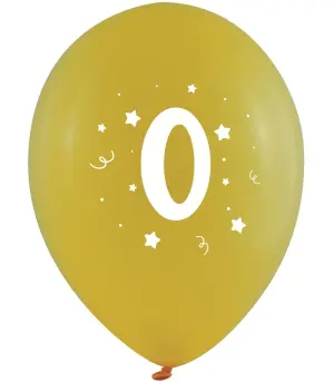 Балони 10 бр. 12" - 30 см с печат - цифра 0