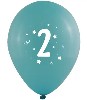 Балони 10 бр. 12" - 30 см с печат - цифра 2