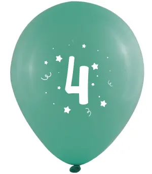 Балони 10 бр. 12" - 30 см с печат - цифра 4