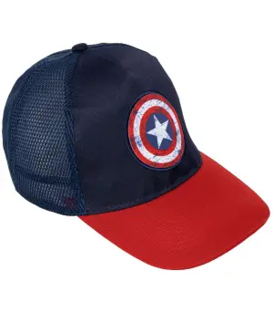 Юношеска шапка с козирка и мрежа captain america 56/58
