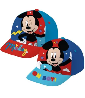 Бебешка шапка с козирка mickey 2 цвята 44/46 - Червен