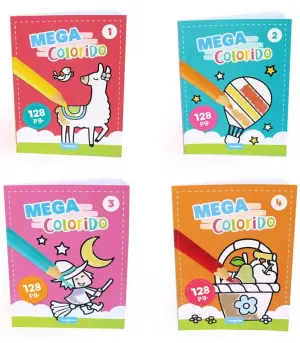 Книжка за оцветяване 128 стр. mega colorido 4 вида - Произволен/микс