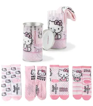 Детски чорапи 4 чифта в буркан 27-38 hello kitty