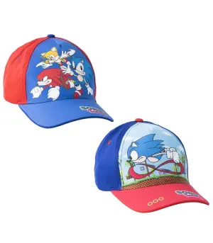 Детска шапка с козирка sonic 53 см 2 вида - Червен