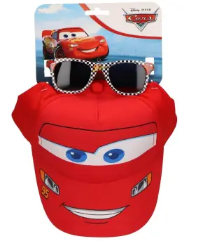 Детска шапка с козирка 53 см + слънчеви очила cars
