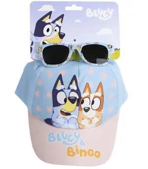 Детска шапка с козирка 53 см + слънчеви очила bluey