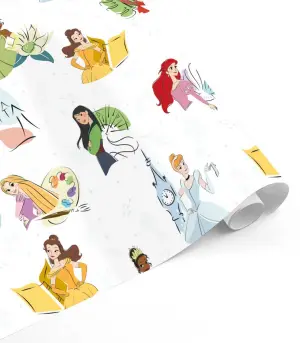 Опаковъчна хартия 70 х 200 disney princess - Бял