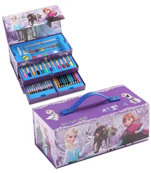 Детски рисувателен комплект в триетажен куфар frozen