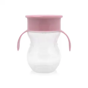 ЧАША НЕРАЗЛИВАЩА 360 ГРАДУСА РОЗОВА 270ml с дръжки