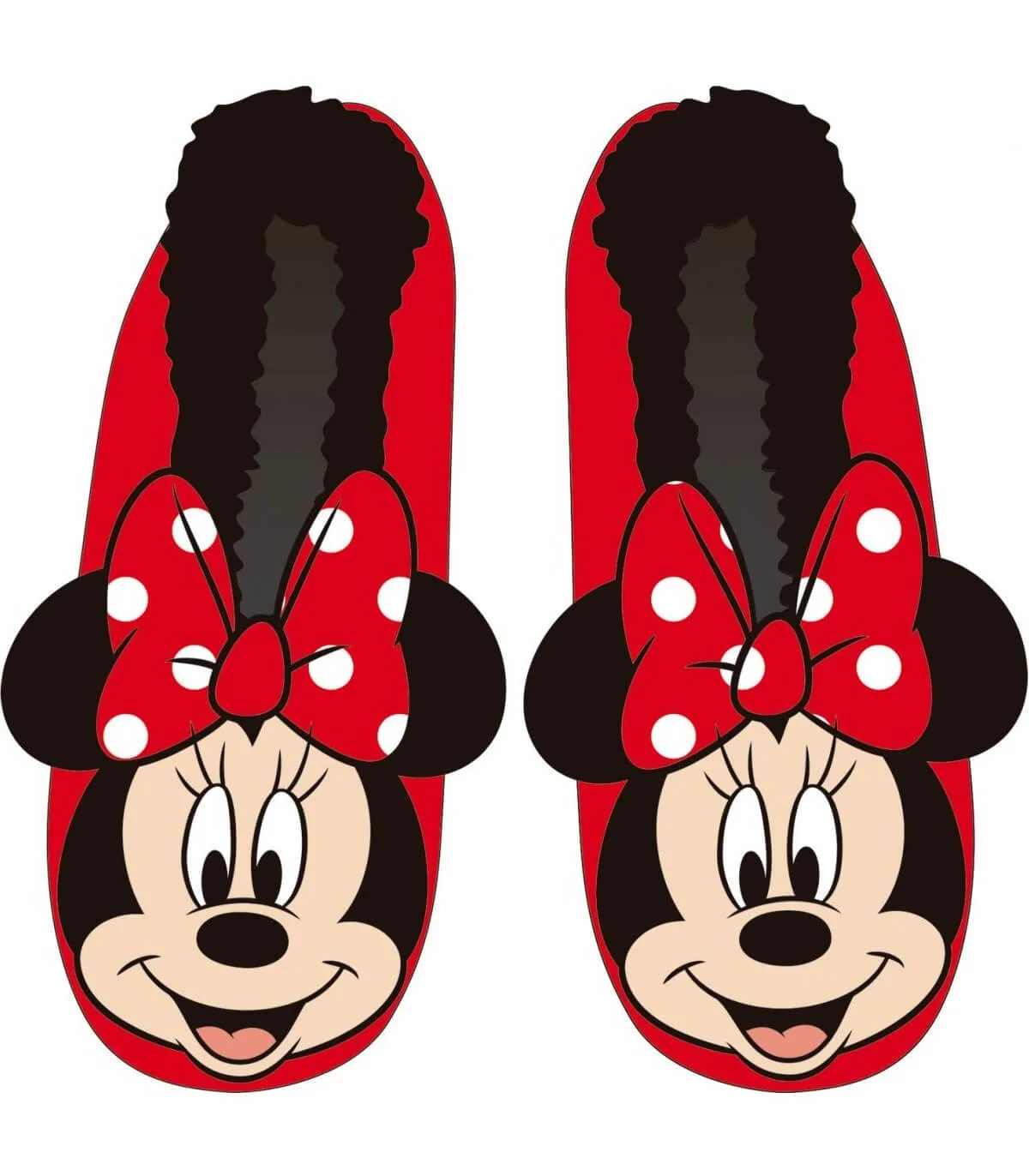 Детски 3D плюшени пантофи minnie червени 26-36 - 26