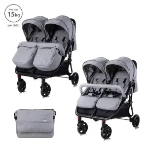 Д.КОЛИЧКА DUO+ЧАНТА COOL GREY до 15 кг за близнаци